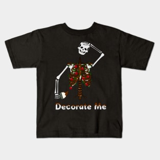 'Decorate Me' Christmas Tree Skeleton Kids T-Shirt